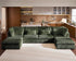 Oversized Modular Sofa, Extra Deep Cloud Corduroy Sectional Couch with Ottoman Chaise, Fluffy Chenille 6 Seat U-Shaped Sofa for Living Room, Villa (U Shape 6 Seater, Corduroy Green)