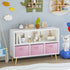 Bookcase With Collapsible Drawers, Book Display Organizer