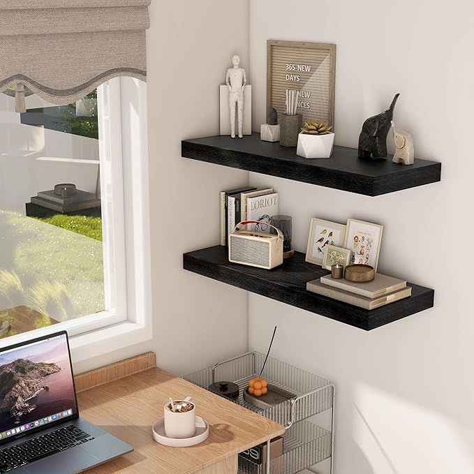 Fun Memories Black Floating Shelves 30