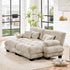 Loveseat Modular Sectional Sofa, U Shaped Couch with Ottoman, Cloud Couch Sectional Couch Home Sofa Living Room Oversized Couch Deep Seat Couch with Round Bolster Armrests 4 Pillows