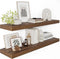 Wide Floating Shelves for Wall 12 Inch Deep, 36" X 12" X 2" Floating Shelf, 2 Inch Thick Shelf for Bathroom Bedroom Kitchen Book Room, Heavy Duty 65lbs Shelves for Farmhouse Decor Set of 2, Walnut