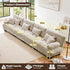 Modular Sectional Sofa Cloud Couch 4-Seater Deep Seat Sofa Couch, Oversized Couch Bed Sectional Couch with Round Bolster Armrests 6 Pillows, Modern Sofa Chair Comfy Couch