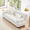 Loveseat Modular Sectional Sofa, Cloud Couch 2 Seater Sectional Couch Home Sofa Living Room Oversized Couch, Modern Deep Seat Couch with Chaise with Round Bolster Armrests 4 Pillows(White)