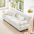 Loveseat Modular Sectional Sofa, Cloud Couch 2 Seater Sectional Couch Home Sofa Living Room Oversized Couch, Modern Deep Seat Couch with Chaise with Round Bolster Armrests 4 Pillows(White)