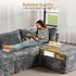 Modular Sectional Sofa with Chaise, U-Shaped 7-Seater Cloud Couch for Living Room, Plush Corduroy Fabric, Includes Movable Ottoman, Beige
