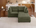 Oversized Modular Sofa, Extra Deep Cloud Corduroy Sectional Couch with Ottoman Chaise, Fluffy Chenille L-Shaped Sofas for Living Room, Villa (Loveseat+Ottoman, Chenille Green)