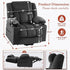 Three Motor Large-Wide Power Lift Chairs Recliners for Big and Tall Elderly, 180° Lay Flat Lift Chair, Infinite Position, Power Headrest, Heat & Vibration Massage (Plush Flannel, Dark Gray)
