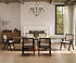 Rattan Dining Chairs Set of 4, Farmhouse Wicker Dining Chairs with Removable Linen Cushion Accent Cane Armchair for Dining Room Kitchen Restaurant, Black