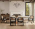 Rattan Dining Chairs Set of 6, Farmhouse Wicker Dining Chairs with Removable Linen Cushion Accent Cane Armchair for Dining Room Kitchen Restaurant, Black