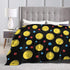 Smiley Face Throw Blanket Soft Smiley Fleece Blanket Men Women Gift for Kids Boys Girls for Party Couch Sofa Bed Deco Blankets 50x40 Inches