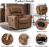 CANMOV Manual Reclining Sofa Set,Faux Leather Manual Recliner Loveseat and Recliner Chair with Overstuffed Armrest for Living Room,Bedroom Furniture,Office,Nut Brown