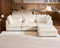 Oversized Modular Sofa, Extra Deep Cloud Corduroy Sectional Couch with Ottoman Chaise, Fluffy Chenille 4 Seat L-Shaped Sofa for Living Room, Villa (L Shape 4 Seater, Corduroy White)