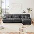 L Shaped Couch Sectional Couch, 3-Seater Cloud Couch Sectional Oversized Couch, Sofa Bed Couch with Round Bolster Armrests 5 Pillows, Modular Couch Home Sofa Living Room Couch(Gray)
