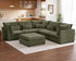Oversized Modular Sofa, Extra Deep Cloud Chenille Sectional Couch with Ottoman Chaise, Fluffy Chenille Corner V Shape Sofa for Living Room, Villa (Corner V Shape+Ottoman, Chenille Green)