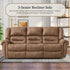 CANMOV Faux Leather Manual Reclining Sofa,3 Seat Recliner Couch Sofa with Overstuffed Comfortable Arms and Back for Living Room,Office,Nut Brown