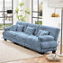 Modular Sectional Sofa, Comfy Cloud Couch 3 Seater Couch, Sectional Couches for Living Room, Modern Chenille Oversized Couches for Bedroom, Sleeper Deep Seat Sofa with Throw Pillows, Blue