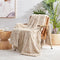 Cozy Bliss Tan Checkered Faux Rabbit Fur Throw Blanket, Soft Fuzzy Fluffy Minky Furry Blankets for Couch, Bed (50 * 60 Inches Beige)