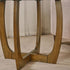 PADMA HOUSE Round Wood End Table with Curved Legs, Drum Circle Side Table with Snowflake Tabletop, Rounded Wooden Sofa Side Table, Brown Walnut Wood Tabletop & Legs 23.6" x 21.7"