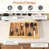 Lifewit Utensil Drawer Organizer, Expendable Cooking Silverware Tray for Kitchen Drawer, Bamboo Adjustable Cutlery Flatware Holder, Spatula Tools and Gadgets Storage Divider, 4 Compartments, Natural