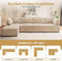 Modular Sectional Sofa with Chaise, U-Shaped 5-Seater Cloud Couch for Living Room, Plush Corduroy Fabric, Includes Movable Ottoman, Beige
