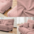 U Shaped Couch Sectional Couch, 4-Seater Cloud Couch Sectional Oversized Couch, Sofa Bed Couch with Round Bolster Armrests 6 Pillows, Modular Couch Home Sofa Living Room Couch(Pink)