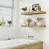 12" Deep Oak Floating Shelves,Over Toilet Long Wall Mounted Modern Farmhouse 36 inches,Wall Shelves with Invisible Brackets for Bedroom, Bathroom, Living Room, Kitchen, Set of 1