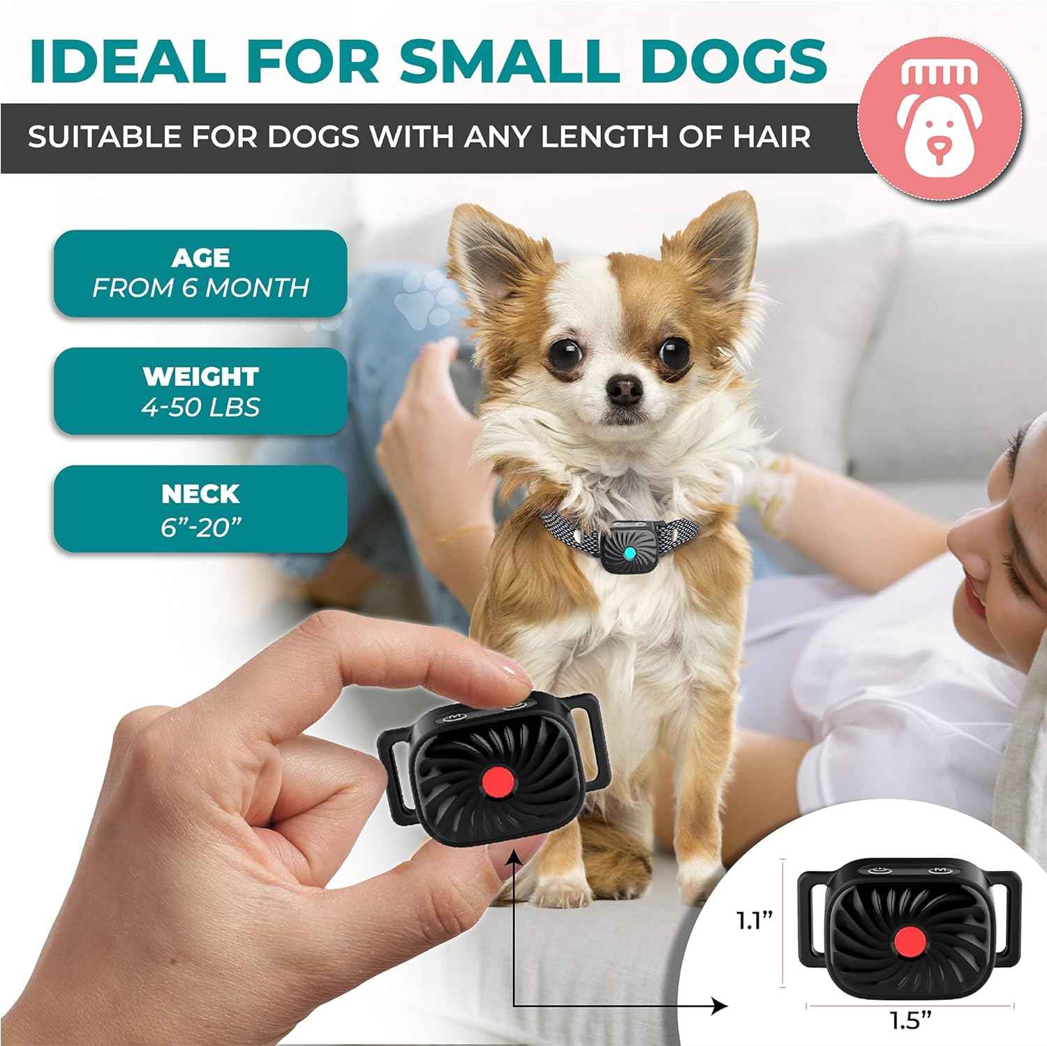 Adjustable Anti Bark Dog Collar Training Collar with Safe Stimulation