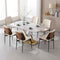 BV Dining Chairs Set of 6, PU Leather Armless Kitchen Chair in Modern Walnut Style, Mid Century Bentwood Side Chair with Metal Legs, Retro Accent Guest Chair for Kitchen Dining Room(Beige)