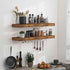 Floating Shelves - 2 Pack 9 Inch Rustic Wooden Wall Shelves - Extra Deeper & Thicker Wall Mounted Storage Shelf for Living Room, Kitchen, Farmhouse - 24" W x 9" D x 1.6" H - Rustic Brown