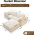 78.74" L Shaped Modern Sofa Modular Sectional Cloud Couch with Ottoman,Upholstered Couches with Plush Corduroy Fabric for Living Room Furniture,Bedroom and Apartment,No Assembly Required,White