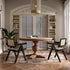 Rattan Dining Chairs Set of 2, Farmhouse Wicker Dining Chairs with Cane Seat Accent Armchair for Dining Room Kitchen Restaurant, Walnut
