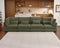Oversized Modular Sofa, Extra Deep Cloud Chenille Sectional Couch with Ottoman Chaise, Fluffy Chenille 4 Seater Sofa for Living Room, Villa (Basic 4 Seater, Chenille Green)