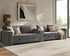 HULALA HOME 148" Modular Sectional Sofa with USB Port and Console, 4 Seater Sofa with Storage Ottoman, Oversized Sectional Couches for Living Room, FSC Certified, Grey