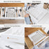 Premium Silverware, Flatware and Utensil Organizer for Kitchen Drawers, Food-Safe Contract Grade, Expandable from 18 to 33 In, White Bamboo