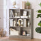 LEYAOYAO 7 Cube Bookshelf with Base,3 Tier Mid-Century Modern Grey Bookcase,Standing Wide Bookshelves Storage Organizer Shelf,Rustic Wood Display Cabinet Book Shelves for Bedroom,Living Room,Office