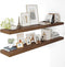 Wide Floating Shelves for Wall 12 Inch Deep, 55" X 12" X 2" Floating Shelf, 2 Inch Thick Shelf for Bathroom Bedroom Kitchen Book Room, Heavy Duty 85lbs Shelves for Farmhouse Decor Set of 2, Walnut