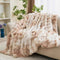 RYNGHIPY Faux Rabbit Fur Bed Throws Fluffy Warm Throw Blanket for Sofa Couch Soft Plush Decorative Blanket Thick and Heavy Cute Bubble Furry Blanket (Light Tan, 51''x63'')