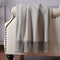 CUDDLE DREAMS Silk Throw Blanket with Hand-Knotted Fringe, Natural, Soft & Breathable (Herringbone Gray)