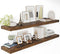 12" Deep Floating Shelves for Wall 48 Inches Long, Heavy Duty Wall Shelves for Bedroom Bathroom Kitchen Laundry Room, Farmhouse Rustic Shelves for Home Decor, 48" X 12" X 2" Set Of 2, Rustic Brown