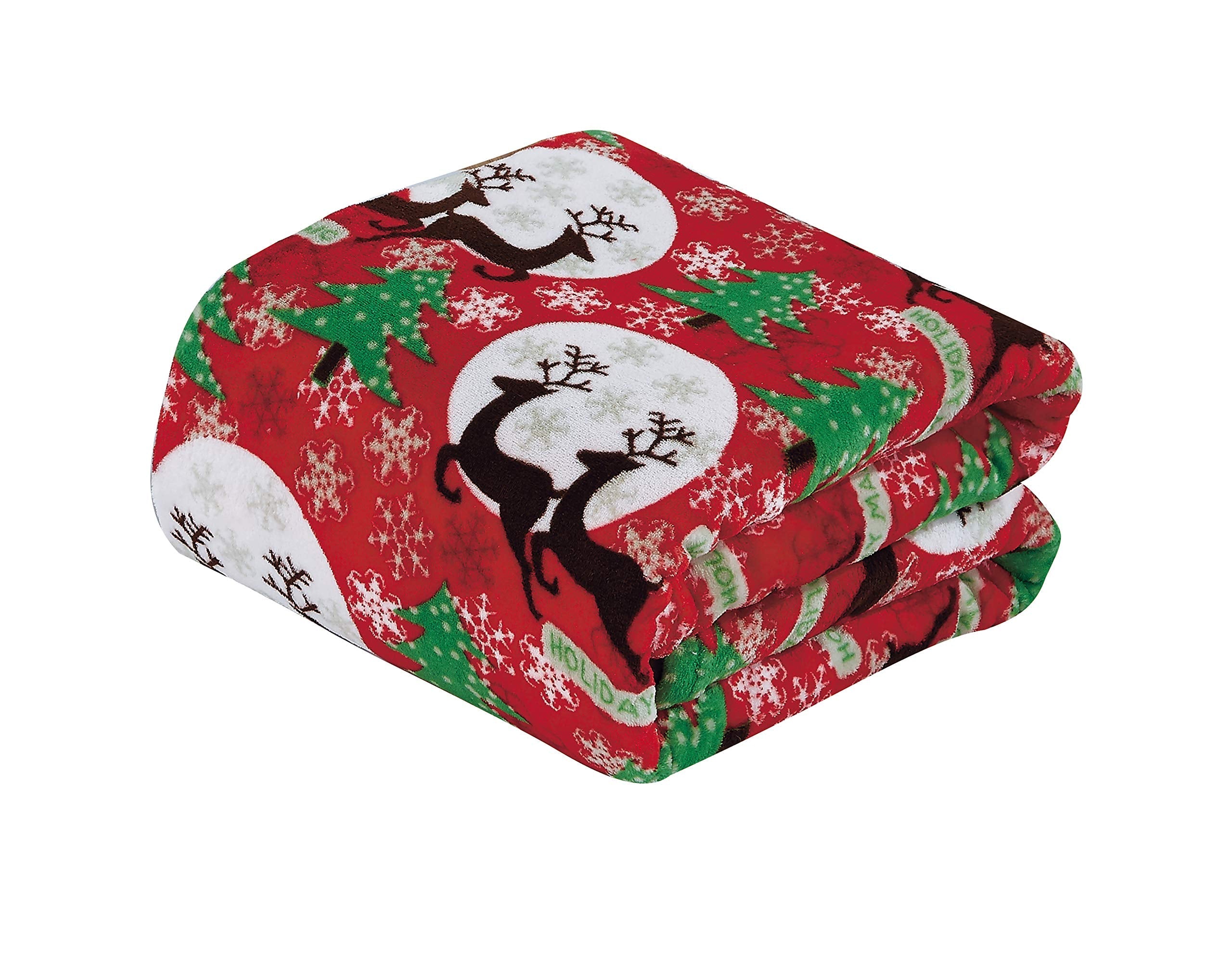 Decor & More Festive Holiday Microplush Throw Blanket (50" x 60") - Holiday Magic