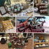 Large Display Wood Risers Wooden Stand 8 Tier Wood Racks Decorative Rectangular, 2 Set 8 Pieces Cupcake Stands Cologne Perfume Organizer Showcase Items(Brown)