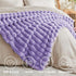 BEDELITE Faux Fur Throw Blanket for Couch, Soft and Cozy Luxurious 3D Striped Fluffy Blanket, 770GSM Thick Warm Plush Fuzzy Faux Rabbit Fur Blanket for Women Gift (Lavender, 60"x 80")