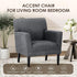 COLAMY Accent Chair Set of 2 for Living Room, Modern Upholstered Fabric Accent Armchair with Back, Soft Single Sofa Chair with Arms for Bedroom/Office/Reception Room, Dark Grey