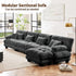 Modern L-Shaped Couch, 4-Seater Cloud Couch, Oversized Loveseat Sectional Sofa, Chenille Fabric, Grey