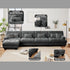Modern L-Shaped Couch, 4-Seater Cloud Couch, Oversized Loveseat Sectional Sofa, Chenille Fabric, Grey