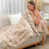 RYNGHIPY Faux Fur Blanket Fluffy Warm Throw Blanket for Sofa Couch Decorative Bed Blanket for Bedroom Living Room Bubble Blanket (Camel, 63''x79'')