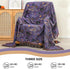 Boho Fall Throw Blanket for Bed Purple Flowers，100% Ultra Cotton Soft Breathable Bed Throw Floral Printed Farmhouse Decor Rustic Bed Throws for Couch Sofa Quilt 90" x 98"