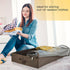 Brown Low Profile Under Bed Storage Containers 5 inches high, 33.8"x 17.7"x 5.1", Sturdy Underbed Shoe Storage Organizer, Foldable Fabric Under the Bed Storage Bins - Pack of 2