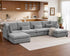 Oversized Modular Sofa, Extra Deep Cloud Chenille Sectional Couch with Ottoman Chaise, Fluffy Chenille 6 Seat U-Shaped Sofa for Living Room, Villa (U Shape 6 Seater, Chenille Grey)