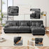 L Shaped Couch Sectional Couch, 3-Seater Cloud Couch Sectional Oversized Couch, Sofa Bed Couch with Round Bolster Armrests 5 Pillows, Modular Couch Home Sofa Living Room Couch(Gray)